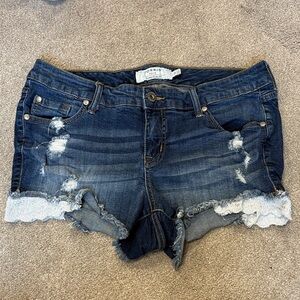Torrid Low Rise Distressed Cut Off Denim Shorts Size 12